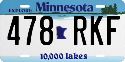 MN license plate 478RKF