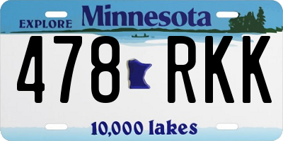 MN license plate 478RKK