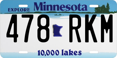 MN license plate 478RKM