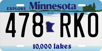 MN license plate 478RKO