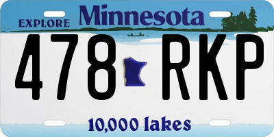 MN license plate 478RKP
