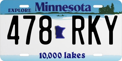 MN license plate 478RKY