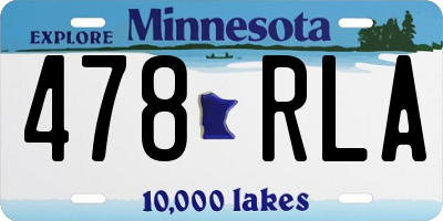 MN license plate 478RLA