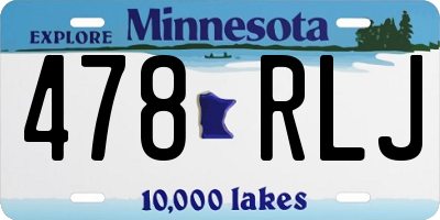 MN license plate 478RLJ