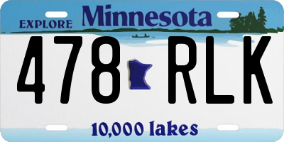MN license plate 478RLK