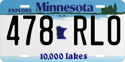 MN license plate 478RLO