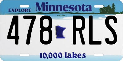 MN license plate 478RLS