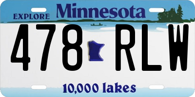 MN license plate 478RLW