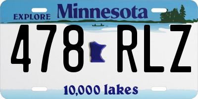 MN license plate 478RLZ