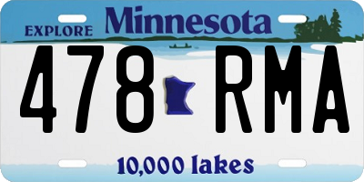 MN license plate 478RMA