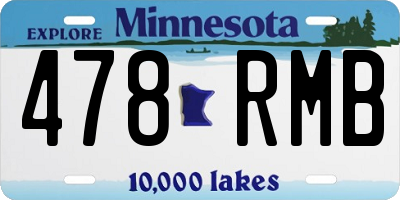 MN license plate 478RMB