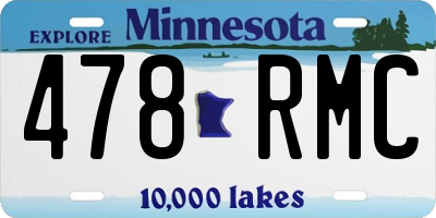 MN license plate 478RMC