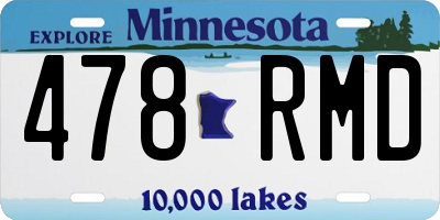 MN license plate 478RMD