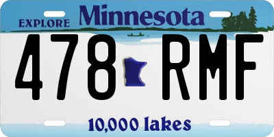 MN license plate 478RMF