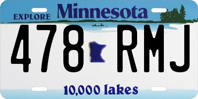 MN license plate 478RMJ