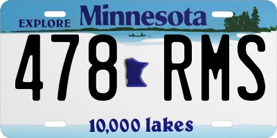 MN license plate 478RMS