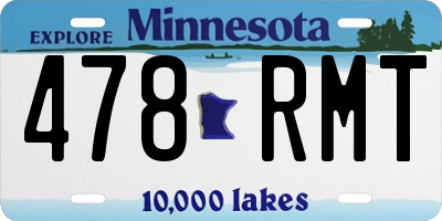 MN license plate 478RMT