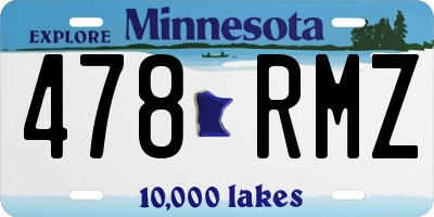 MN license plate 478RMZ