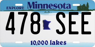 MN license plate 478SEE