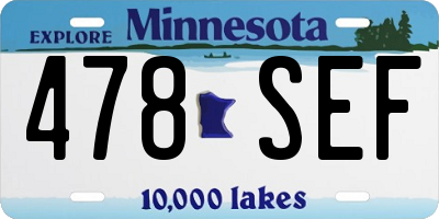 MN license plate 478SEF