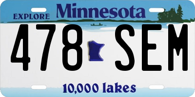 MN license plate 478SEM