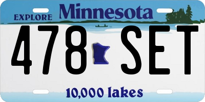 MN license plate 478SET