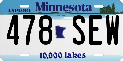 MN license plate 478SEW
