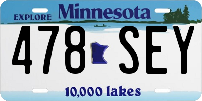 MN license plate 478SEY
