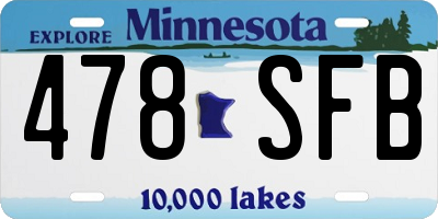 MN license plate 478SFB