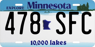 MN license plate 478SFC
