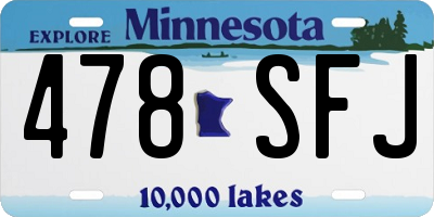 MN license plate 478SFJ