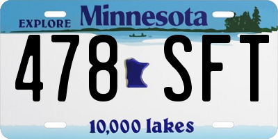 MN license plate 478SFT
