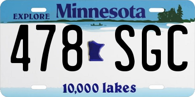 MN license plate 478SGC
