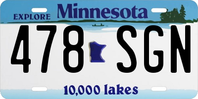 MN license plate 478SGN