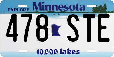 MN license plate 478STE