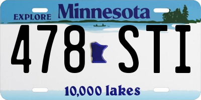 MN license plate 478STI