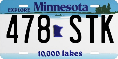 MN license plate 478STK
