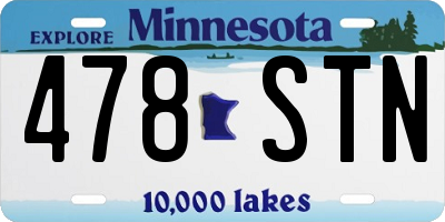 MN license plate 478STN