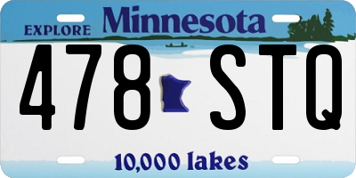 MN license plate 478STQ