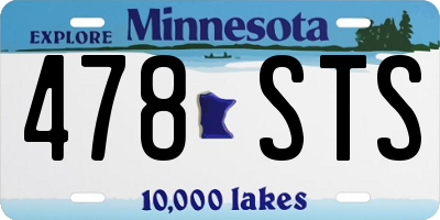 MN license plate 478STS