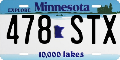 MN license plate 478STX