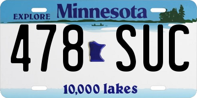 MN license plate 478SUC