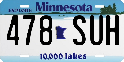 MN license plate 478SUH