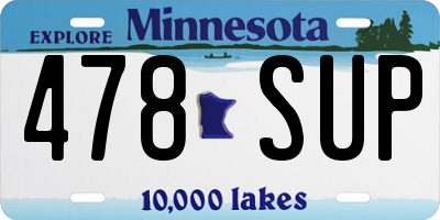 MN license plate 478SUP