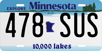 MN license plate 478SUS