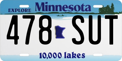 MN license plate 478SUT