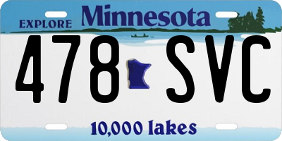 MN license plate 478SVC
