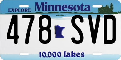 MN license plate 478SVD