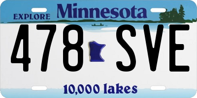 MN license plate 478SVE