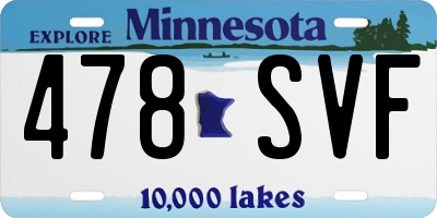 MN license plate 478SVF